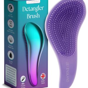 Lily England Detangler Hair Brush for Curly, Thick, Straight & Natural Hair - Gentle Detangling Brush for Women, Kids & Toddlers with Flexible Bristles - Smooth Hairbrush for Wet & Dry Hair, Ombre