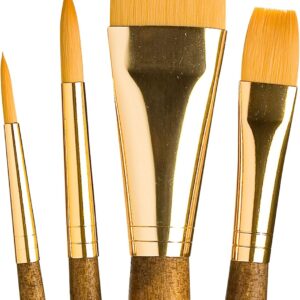 RealValue Golden Taklon Brushes (Set of 4)