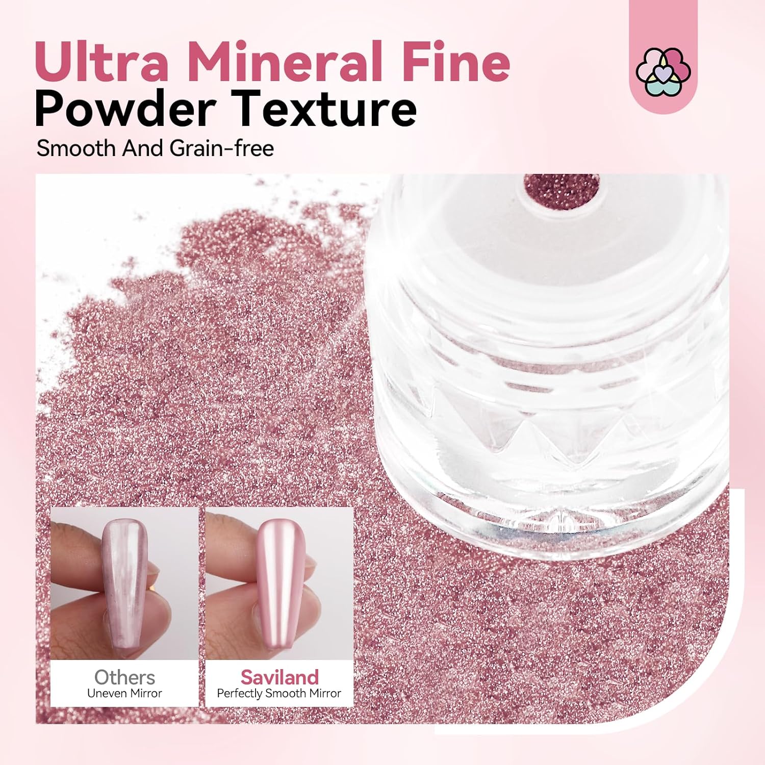 SAVILAND Rose Gold Chrome Nail Powder - 1g Metallic Mirror Effect Rose Gold Chrome Powder for Nails, Professional Gel Polish Chrome Powder Nail Glitter Manicure Pigment for Nail Art Design Home DIY - Image 5