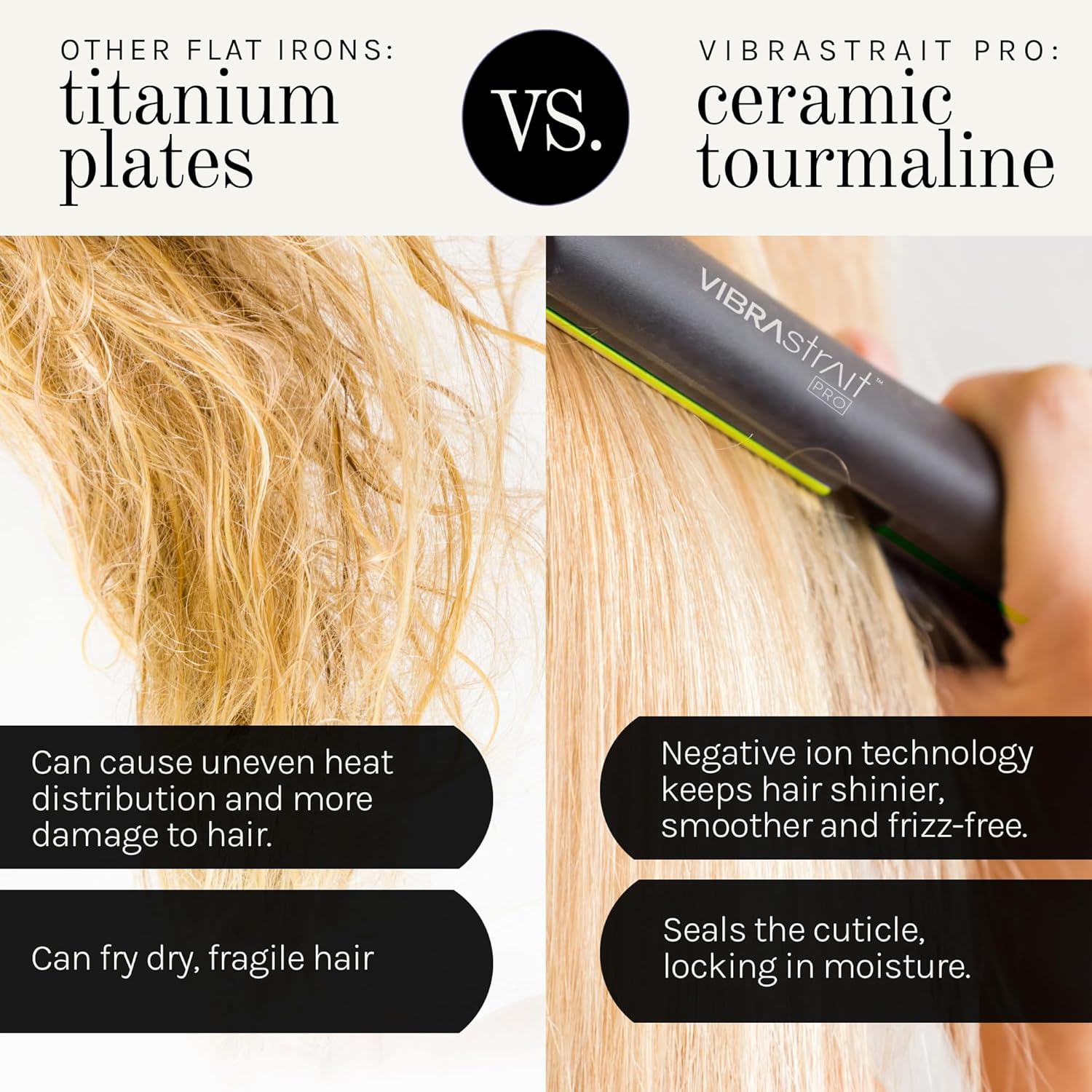 Pro Vibrating Ceramic Tourmaline Ionic Flat Iron, 1-inch - Fast, Frizz-Free Ceramic Hair Straightener with Easy, Gentle Glide for Waves, Curls, Smooth Hair - Professional Styling Tools - Image 7