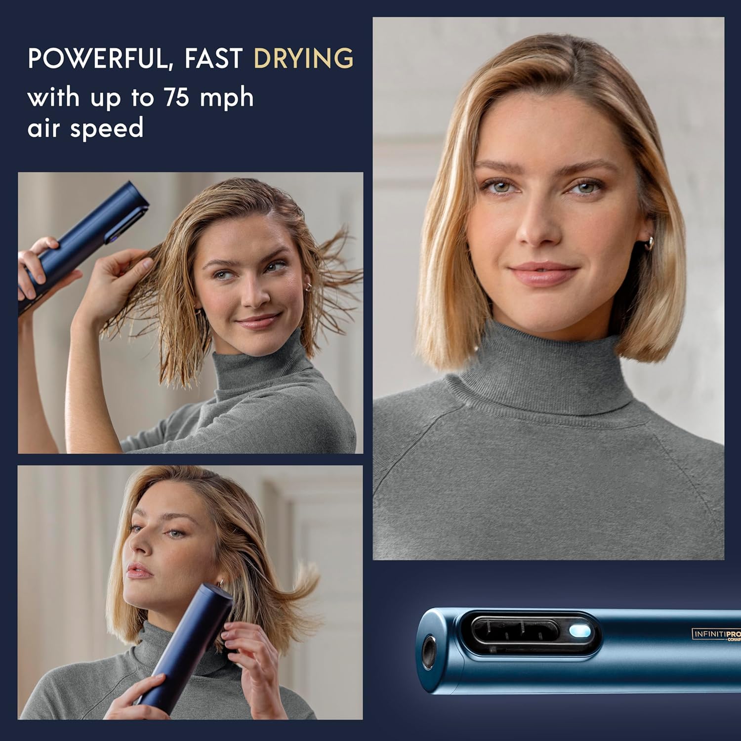 DigitalAIRE Hair Dryer | Drying Wand, Straightener, Styler, All in One | Powerful, Fast Blow Dryer with High Performance Straightening Brush, Volumizing Brush, and Styling Pick - Image 3
