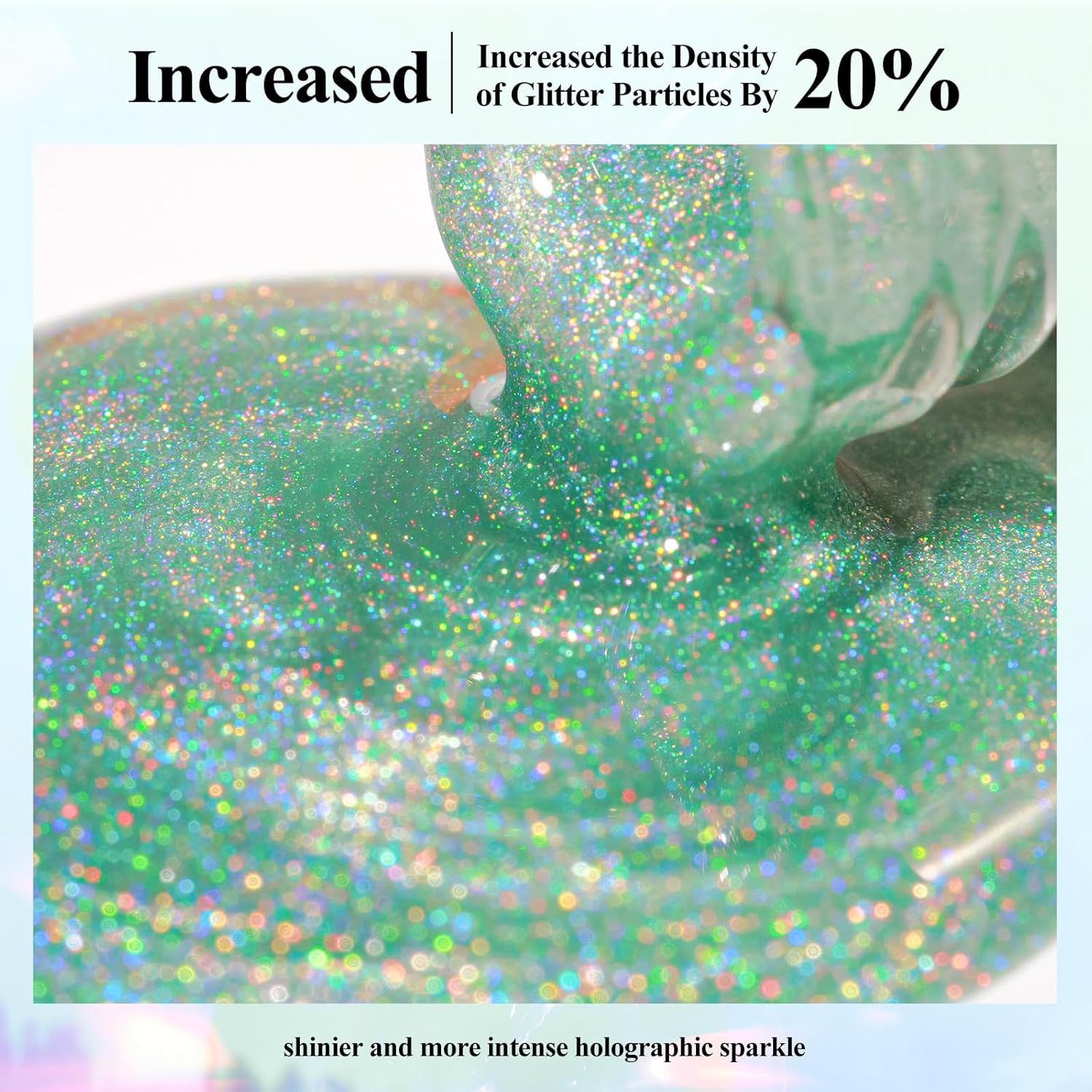 Holographic Nail Polish 12ML Fast Drying Iridescent Chameleon Nail Lacquer, Rainbow Effect Shimmer Glitter FingerNail Blue Green Laser Holo Polish Nail Art-No Require Cured - Image 3