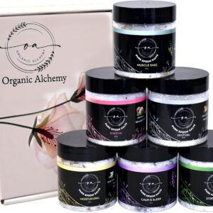 Epsom Bath Salts Gift Set, Relaxing Spa Salt & Essential Oils, Bubble Bath Soaks - Lavender, Eucalyptus, Coconut, Shea Butter, Rose Mary & Aloe Vera Self Care Gifts for Women (6 Pack)