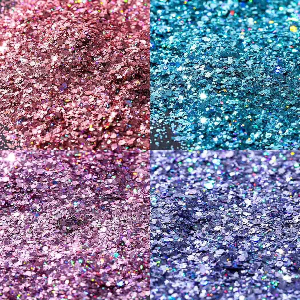Sethexy 12 Colors Holoqraphic Glitter Superfine Nails Sequins Mixed Iridescent Paillette for Nails Art (A) - Image 8