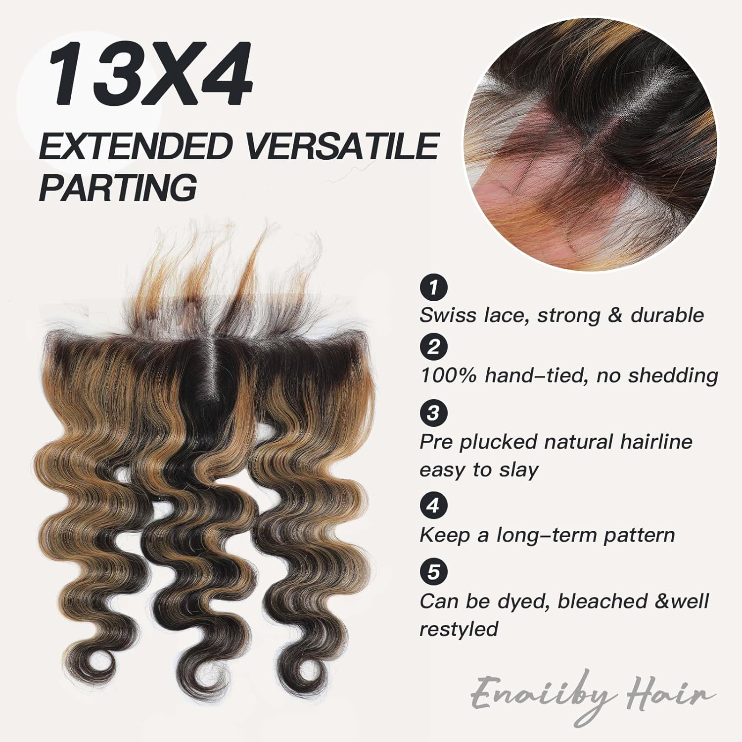 Honey Blonde Ombre Balayage Body Wave Human Hair 3 Bundles 10 12 14 Inches with 10 Inch Closure - Image 4