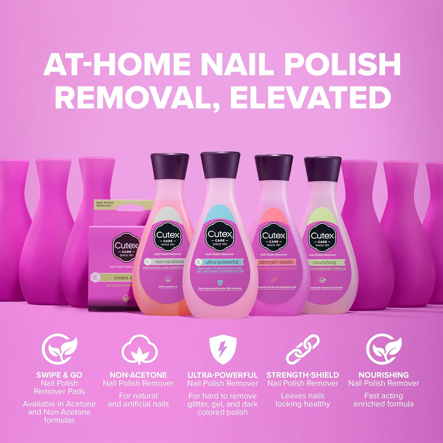Cutex Gel Nail Polish Remover, Ultra-Powerful & Removes Glitter and Dark Colored Paints, Paraben Free, 6.76 Fl Oz - Image 6
