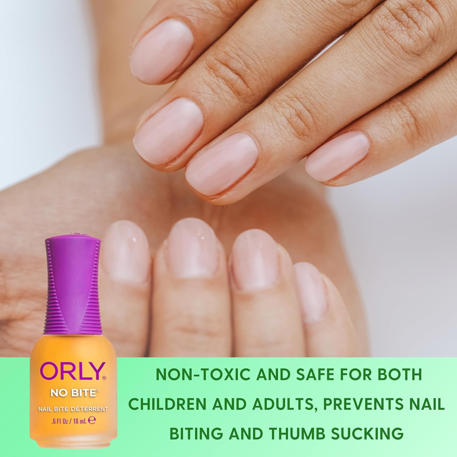 ORLY Nail Treatment No Bite | Nail Biting Deterrent & Bitter-Tasting Formula To Help Stop Adults And Children From Nail Biting | Vegan, Non-Toxic, Protects Manicured Nails (6Fl oz/18ml) - Image 5