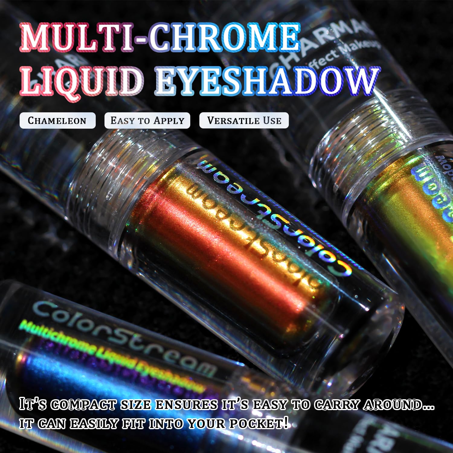 CHARMACY Liquid Duochrome Eyeshadow, Multi-Dimensional Eye Looks, Long Lasting Glitter Eye Shadow Sets Metallic Pigments, Quick Drying, Sparkling Shiny Eye Makeup for Beginners, 1.6g (#13) - Image 4