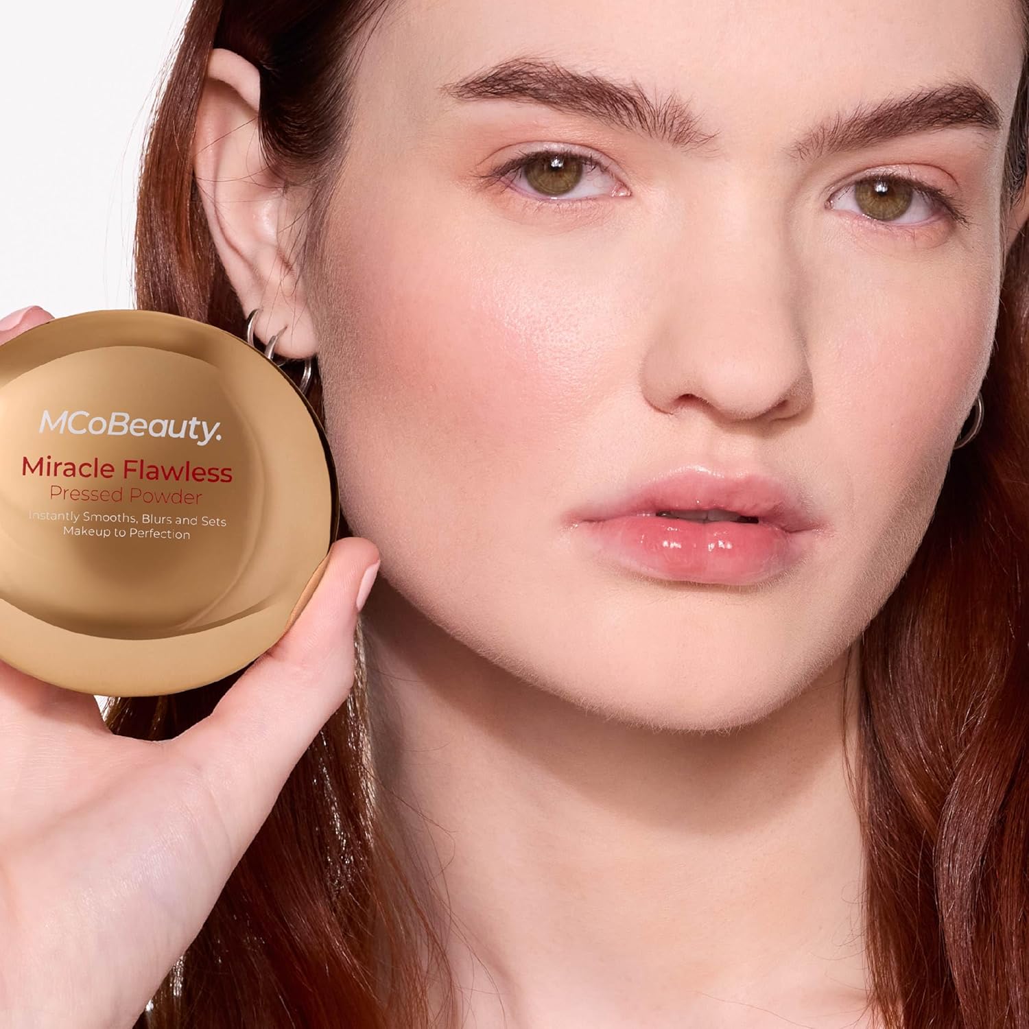 MCoBeauty Miracle Flawless Pressed Powder, Medium Warm Shade, Oil-Control, Soft-Focus Finish with Hydrating Rose Flower Extract & Sweet Almond Oil, Vegan, Cruelty Free Cosmetics - Image 2