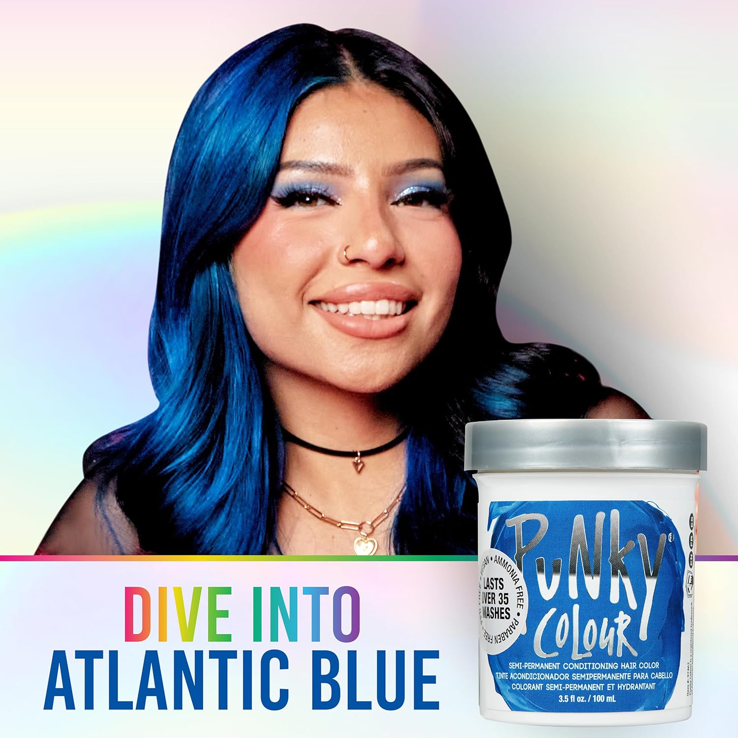Punky Atlantic Blue Semi Permanent Conditioning Hair Color, Vegan, PPD and Paraben Free, lasts up to 35 washes, 3.5oz - Image 3