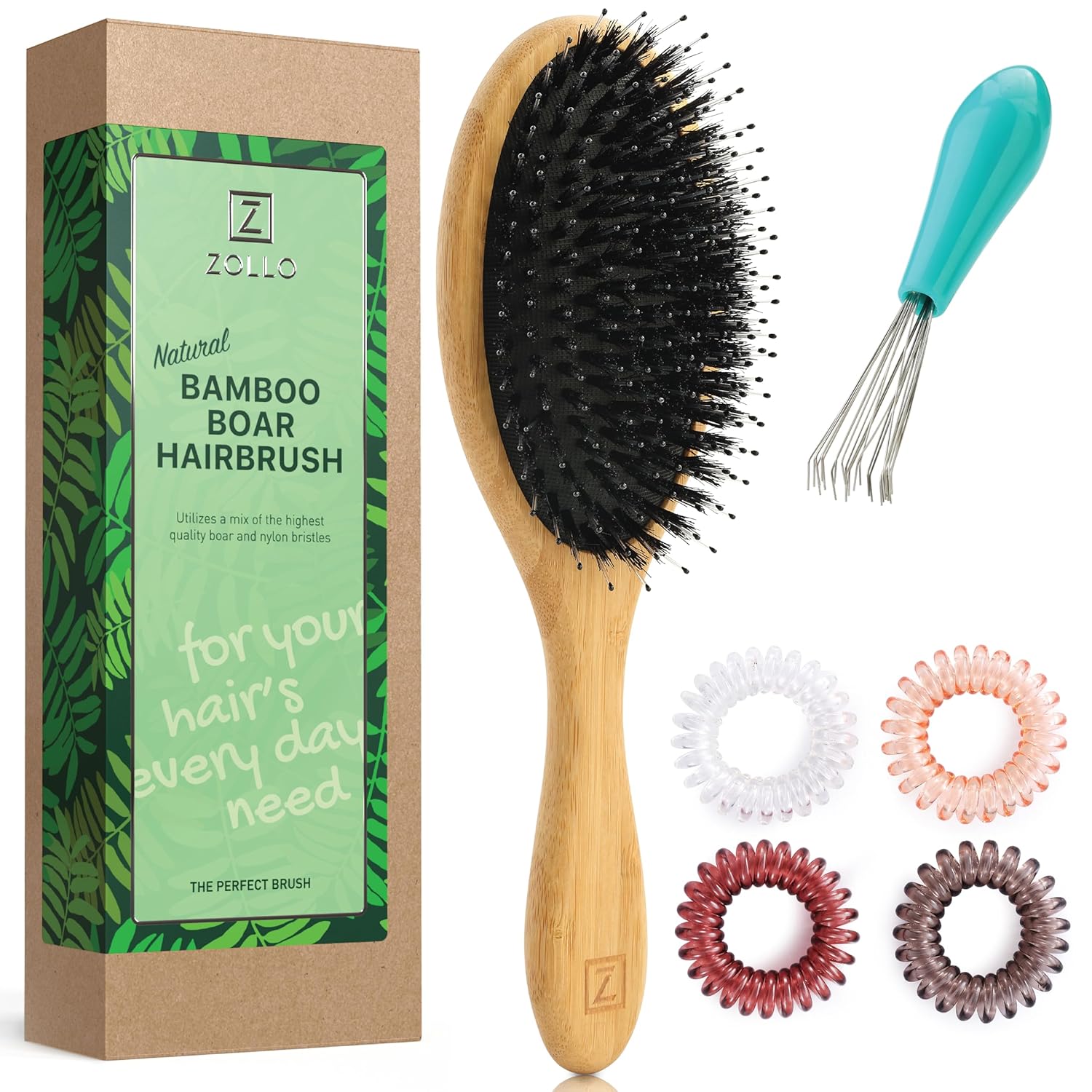 Natural Boar Bristle Hair Brush for Women, Men, Kids; Dry and Wet Detangling Hair Brush Gently Enhances Shine, Smooths Frizz and Prevents Breakage in Fine and Straight, Thick and Curly Hair (oval) - Image 7
