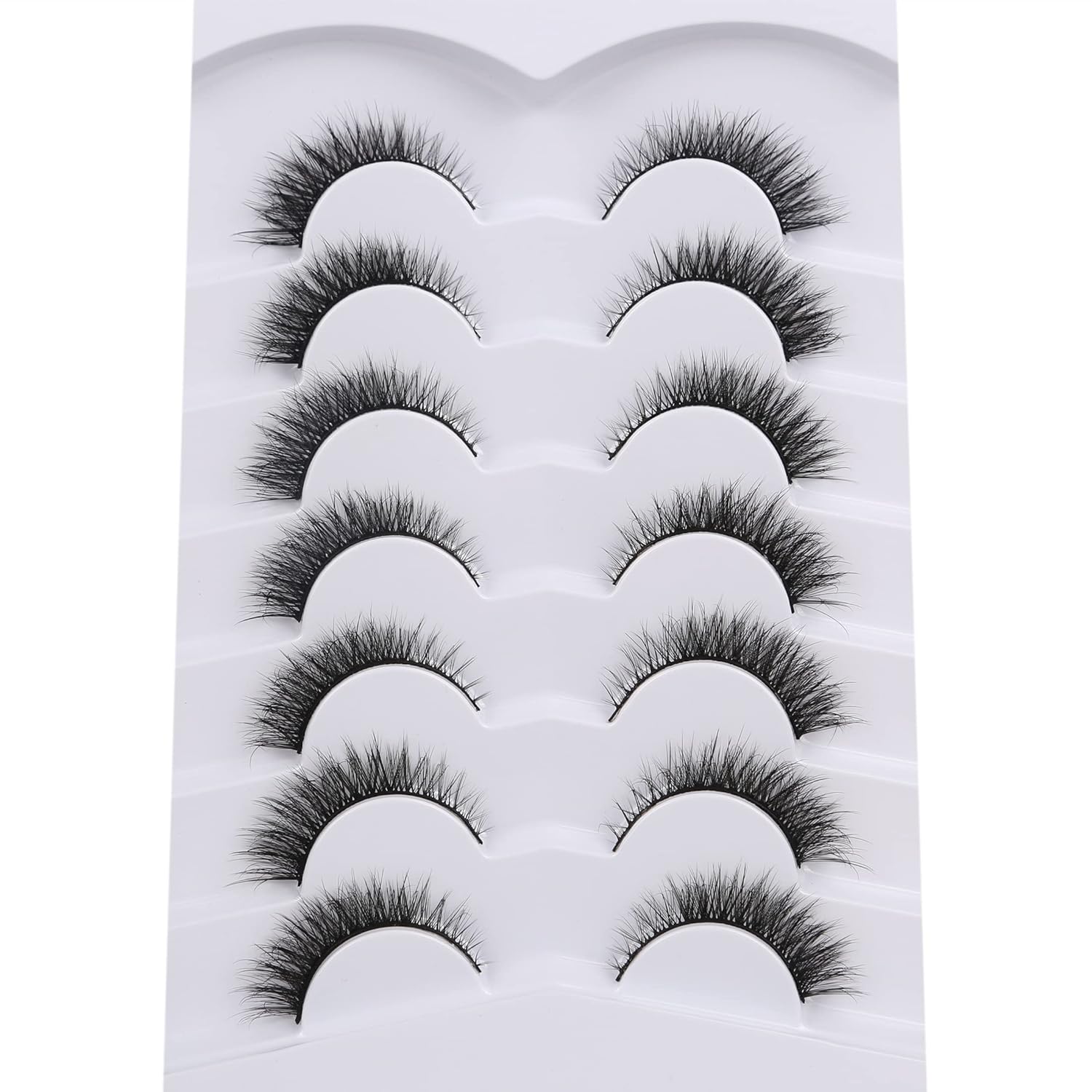 Pooplunch False Eyelashes Extension Volume Cat Eye Look Natural Wispy Lashes Fluffy Short 8D Fake Eyelashes Faux Mink Lashes 7 Pairs Pack - Image 8