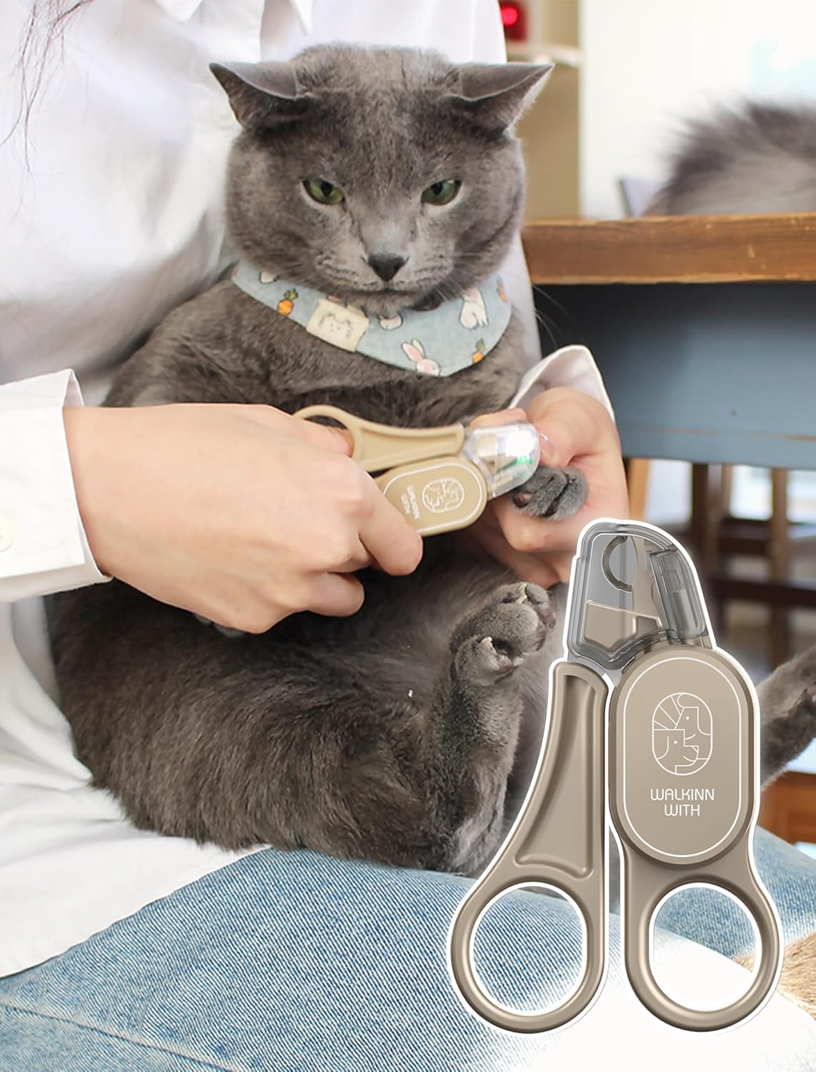 Cat Nail Clipper with LED Guide Light and Nail Trapper - Image 9