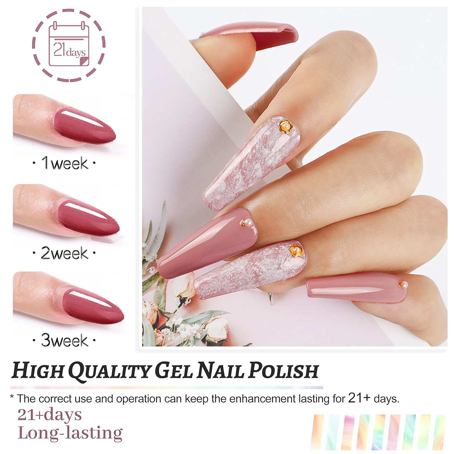 JODSONE 36 PCS Gel Nail Polish Set-32 Colors Gel Polish Kit Base Coat Glossy Matte and Glitter Top Coat Nail Polish Set Green Blue Red Pink Collection Gifts for Women - Image 8