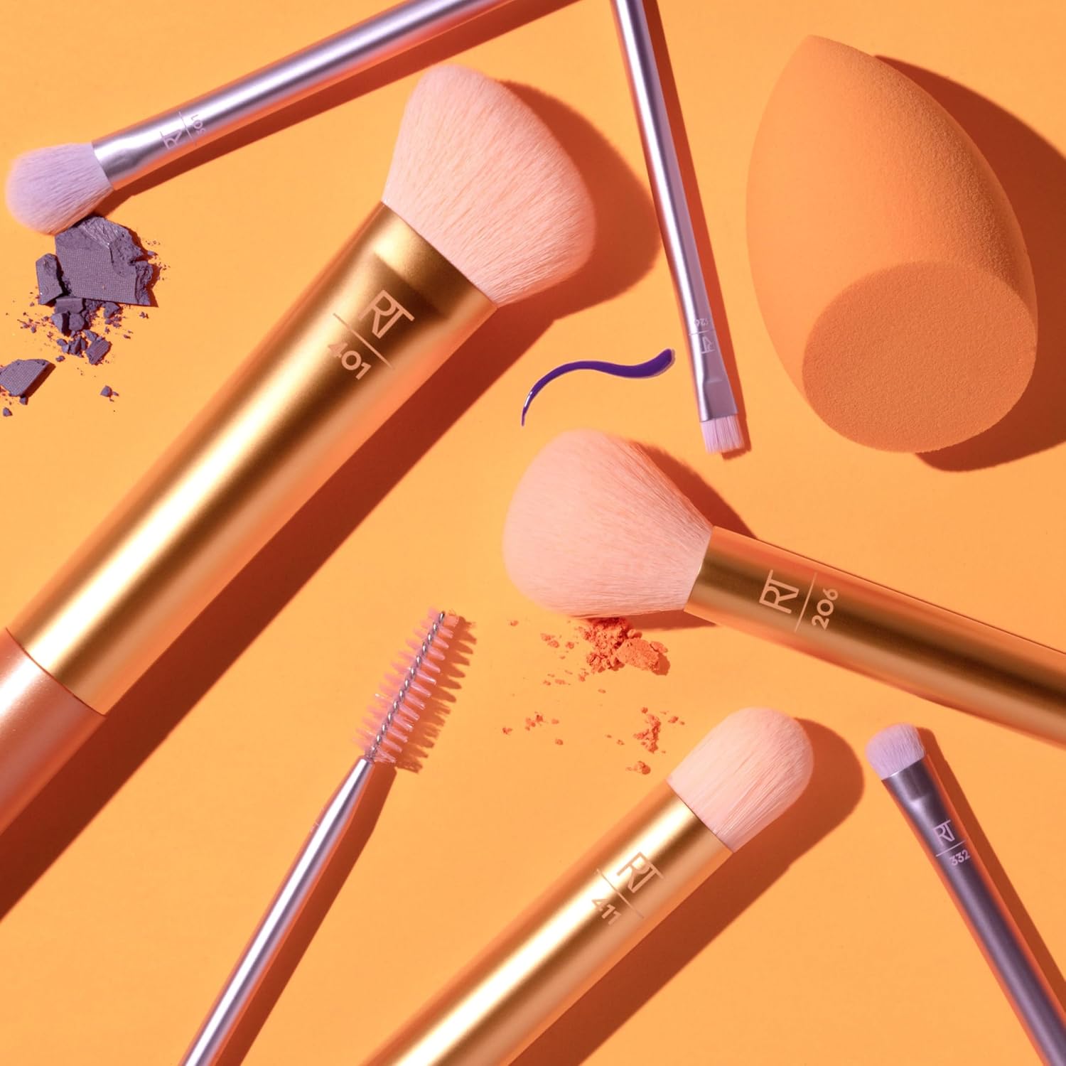 Real Techniques 8 Piece Level Up Brush And Sponge Set, Makeup Brushes For Eyeshadow, Foundation, Blush, & Bronzer, Makeup Blending Sponge, Synthetic Bristles, Stocking Stuffer, Cruelty-Free - Image 12