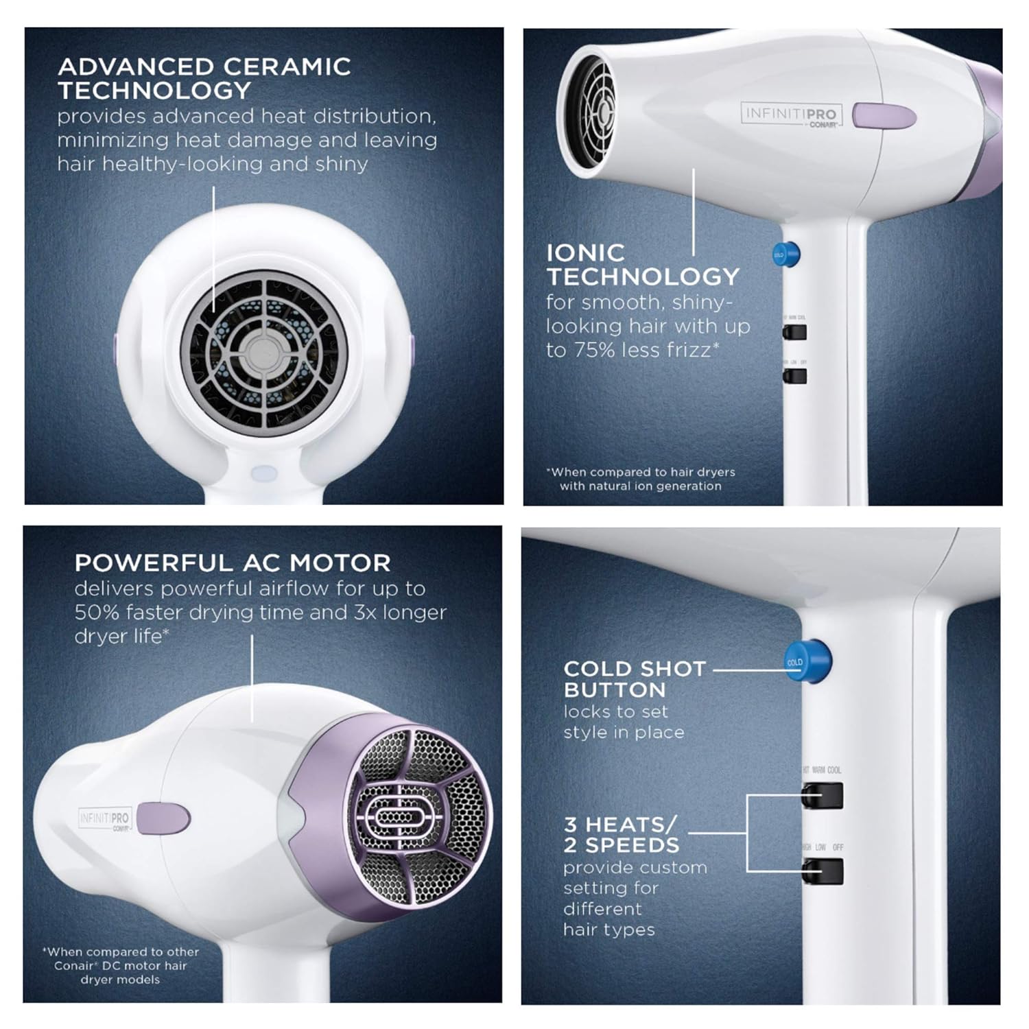 INFINITIPRO BY CONAIR 1875 Watt Advanced Ceramic Hair Dryer with Heat-Sense Technology - Image 3