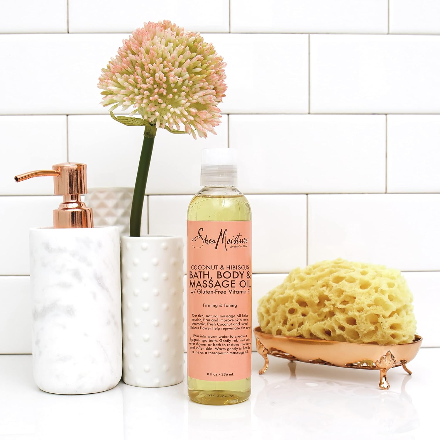 SheaMoisture Body Oil, Bath, And Massage For Dull Skin Coconut Oil And Hibiscus For Glowing Skin 8 oz - Image 11