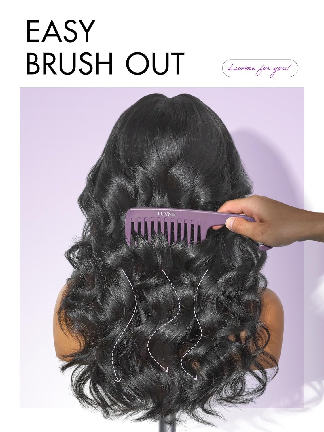 LUVME HAIR All-Day Comfort™ Loose Body Wave 5x5 Lace Front Wigs Human Hair Glueless Wigs Human Hair Pre Plucked Pre Cut Long Black Wig Lace Closure Wigs Frontal Wigs Human Hair - Image 7