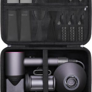 Hair Dryer Case Compatible with Dyson Supersonic Hair Dryer, Laifen SE/SE Lite, Slopehill 1902, Cosy Companions ZCY883, ANNE BETTY Blow Dryer Cases, Blow Dryer Storage Cases, Black(Case Only)