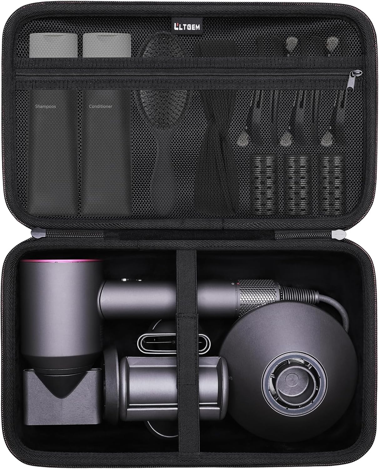 Hair Dryer Case Compatible with Dyson Supersonic Hair Dryer, Laifen SE/SE Lite, Slopehill 1902, Cosy Companions ZCY883, ANNE BETTY Blow Dryer Cases, Blow Dryer Storage Cases, Black(Case Only)