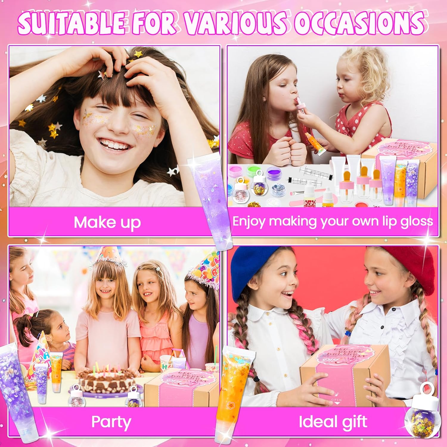WhizToys 74 PCS Lip Gloss Making Kit, DIY Make Your Own Lip Gloss Kit Beginner,Fun Craft Set for Girls Kids Teens Women, Birthday Gift Set for Girl,Woman - Image 5