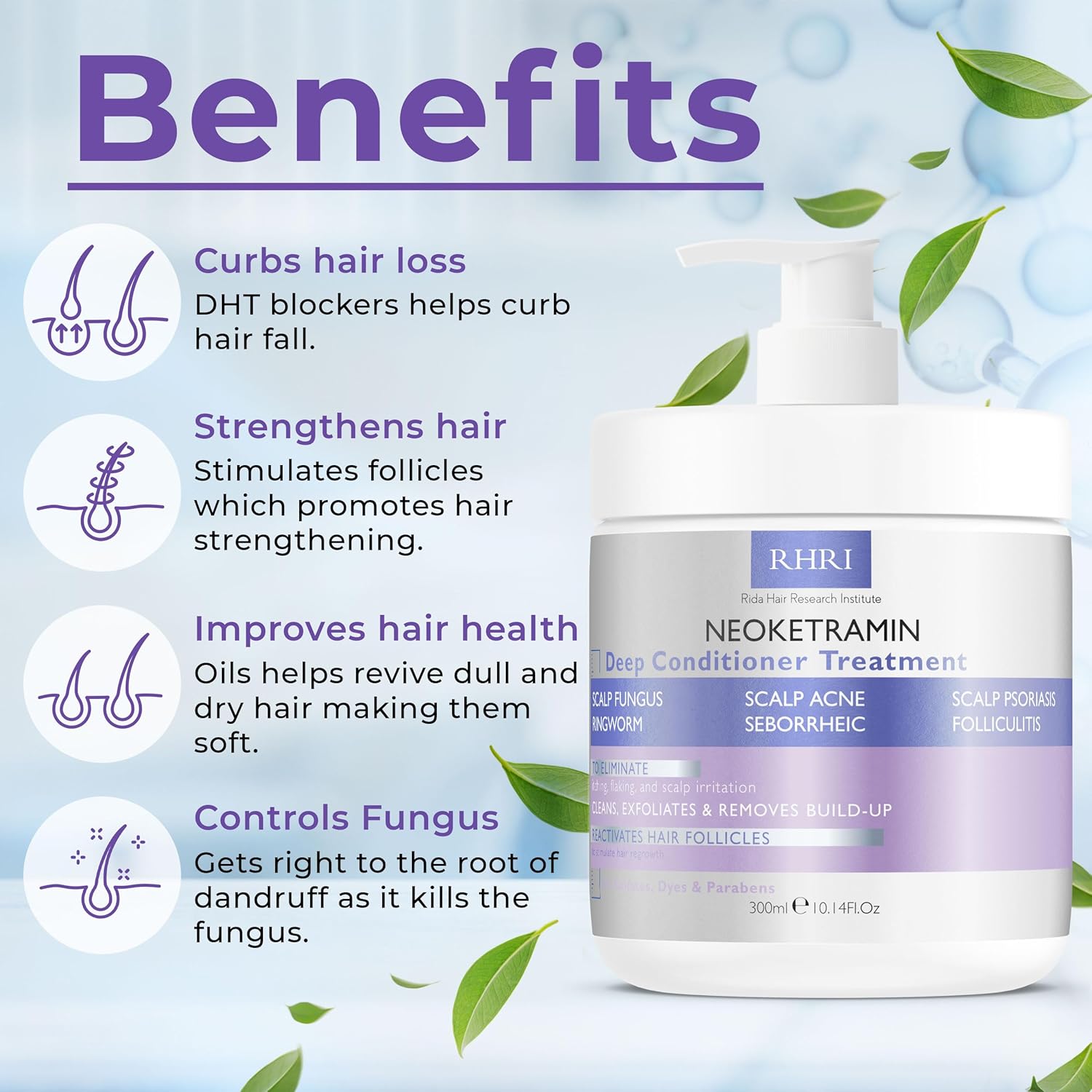 Anti Fungal Deep Conditioner for Men and Women | Scalp Treatment for Psoriasis, Dandruff, Seborrheic Dermatitis | Provides Relief from Folliculitis, Eczema, Itchy , Flaky and Dry Scalp - Image 3