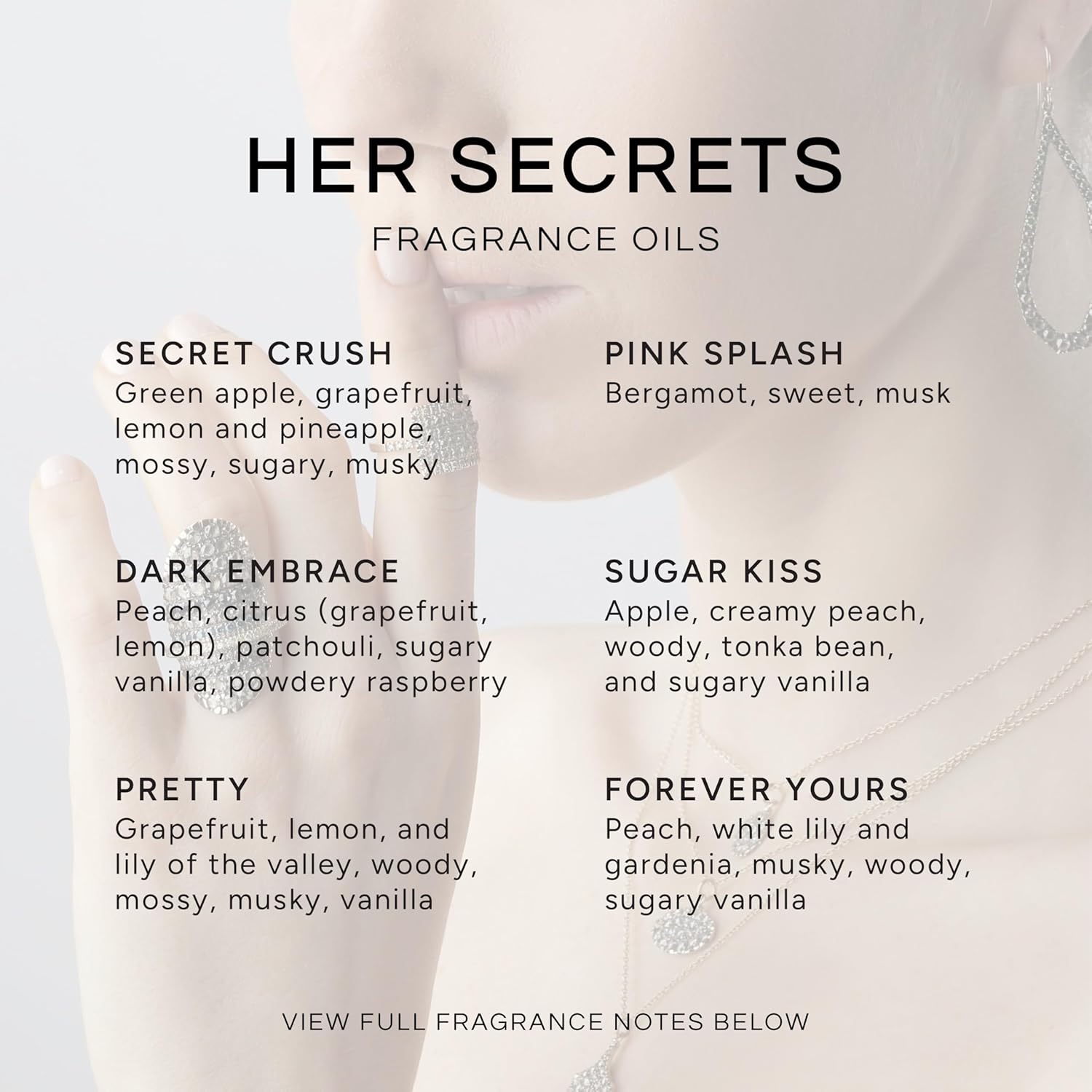 Eternal Essence Oils Her Secrets Set of 6 Premium Fragrance Oils - Includes Pretty, Dark Embrace, Forever Yours, Secret Crush, Pink Splash, and Sugar Kiss Scents Scented Oils - 10ML - Image 2