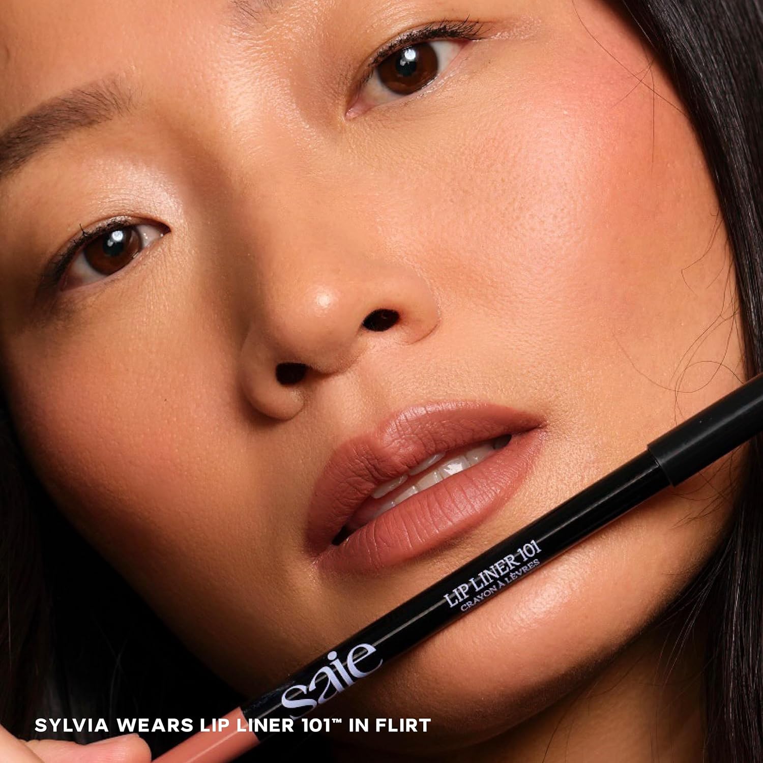 Saie Lip Liner 101 - Lip Pencil Made with a Creamy, Soft Matte Formula for a Naturally Framed or Fully Filled Look - Supercharged with Shea Butter & Jojoba Oil - Flirt (.05 oz) - Image 2