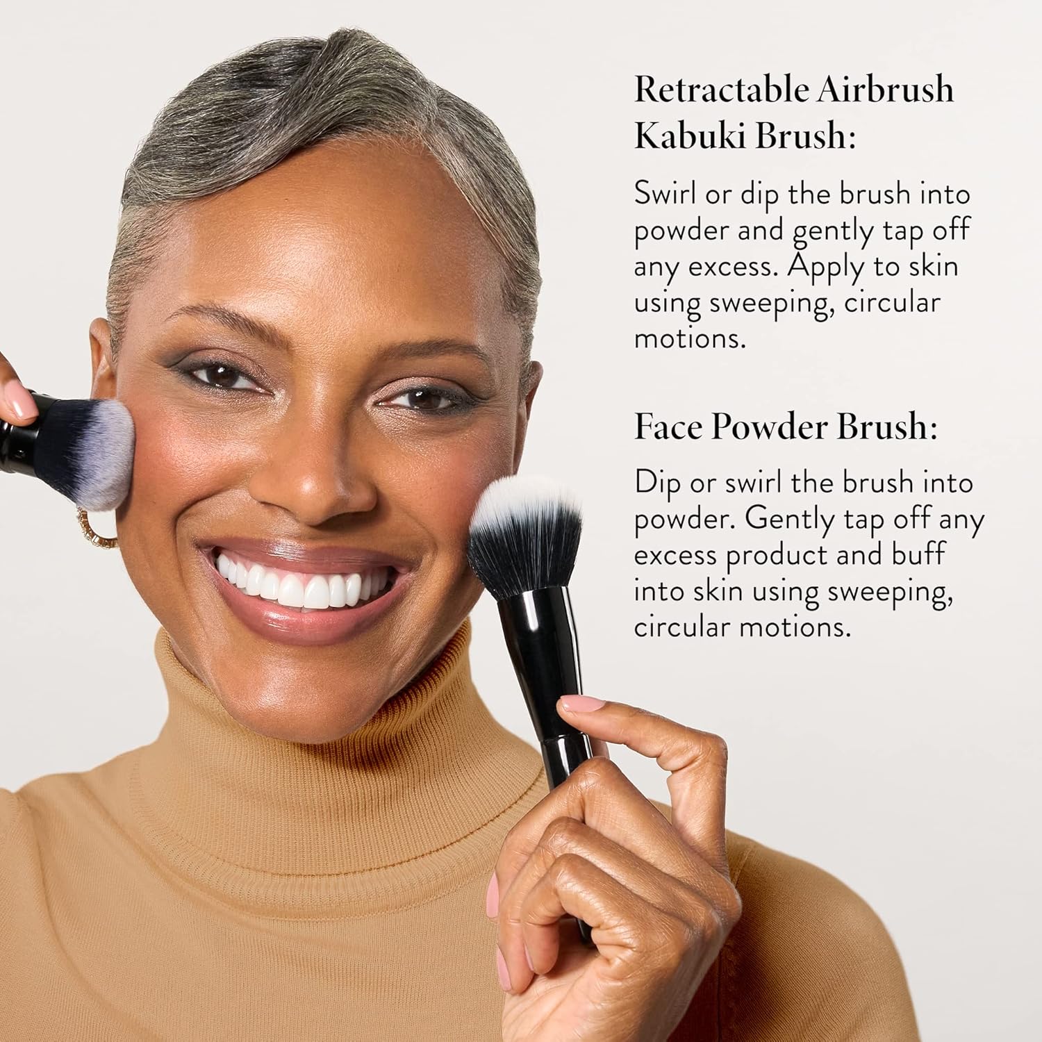 LAURA GELLER NEW YORK Blending Beauties Two-Piece Makeup Brush Gift Set for Powders and Foundation - Image 2