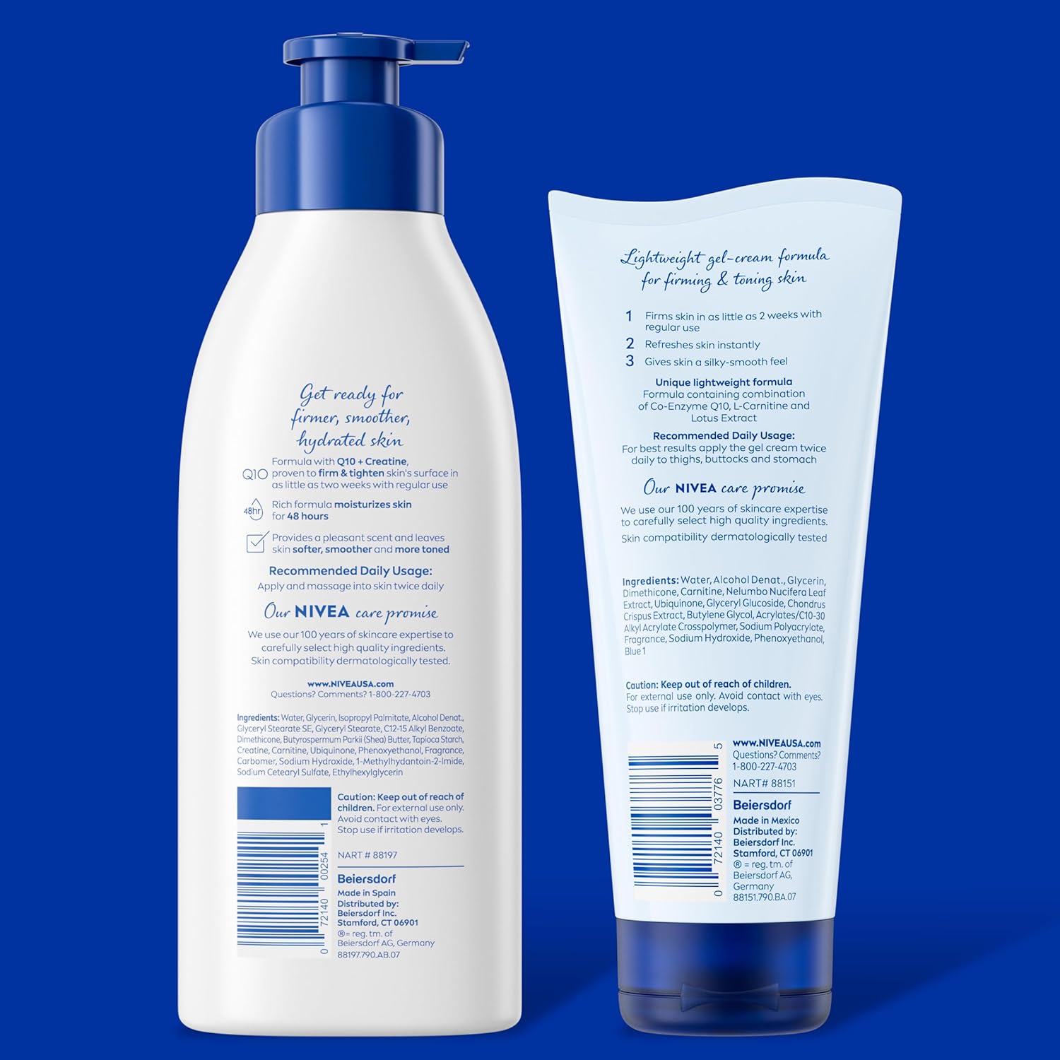 NIVEA Sheer Hydration Skin Firming Body Lotion (16.9 Fl Oz) + Skin Firming & Toning Body Gel Cream with Hyaluronic Acid (6.7 Oz), Enriched with Q10 and Vitamin C - Image 10