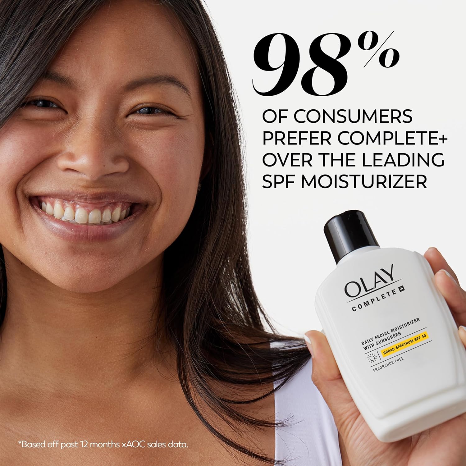 Olay Complete+ Face Moisturizer with Sunscreen SPF 40, For Sensitive Skin, Broad Spectrum Sun Protection, Fragrence-Free - No White Cast on All Tones, Nourishes Moisture Barrier - Ceramides, 6 Oz - Image 8