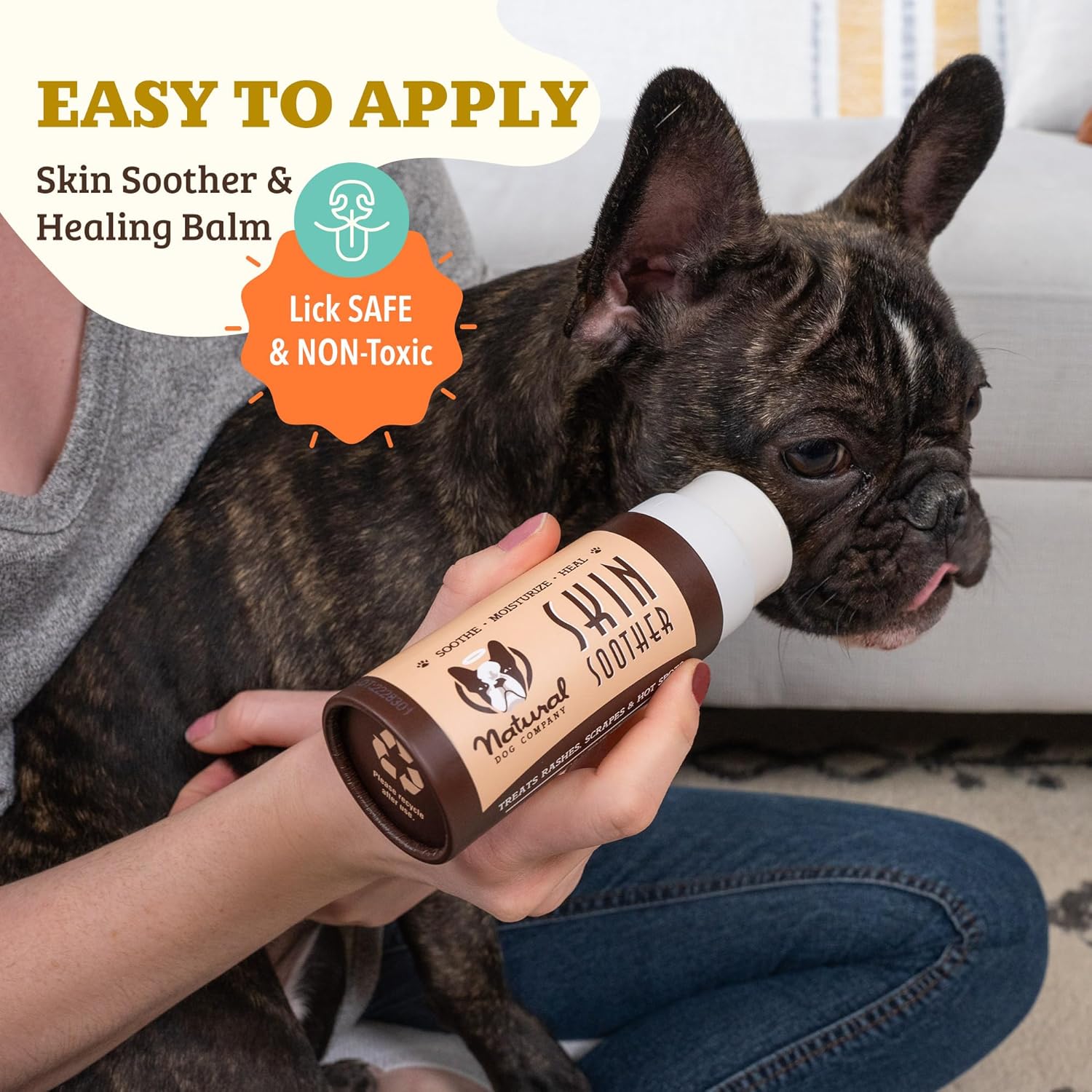 Natural Dog Company Skin Soother Balm for Skin Irritation, Allergy & Itch Relief for Dogs, Hot Spot Treatment, Dog Moisturizer for Dry Skin, Healing Ointment with Coconut Oil & Vitamin E (2 oz Stick) - Image 5