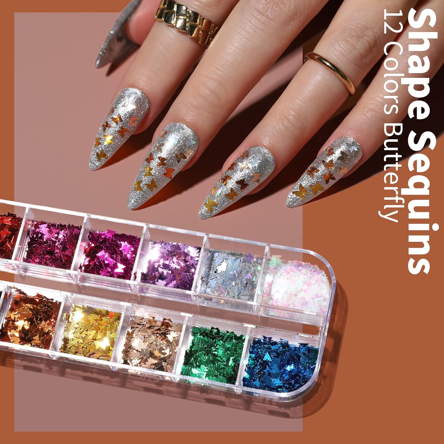 FANDAMEI 15-Piece Nail Art Brush Set with Dotting Pens, Stickers, Sequins, Foils, and Rhinestones - Image 6