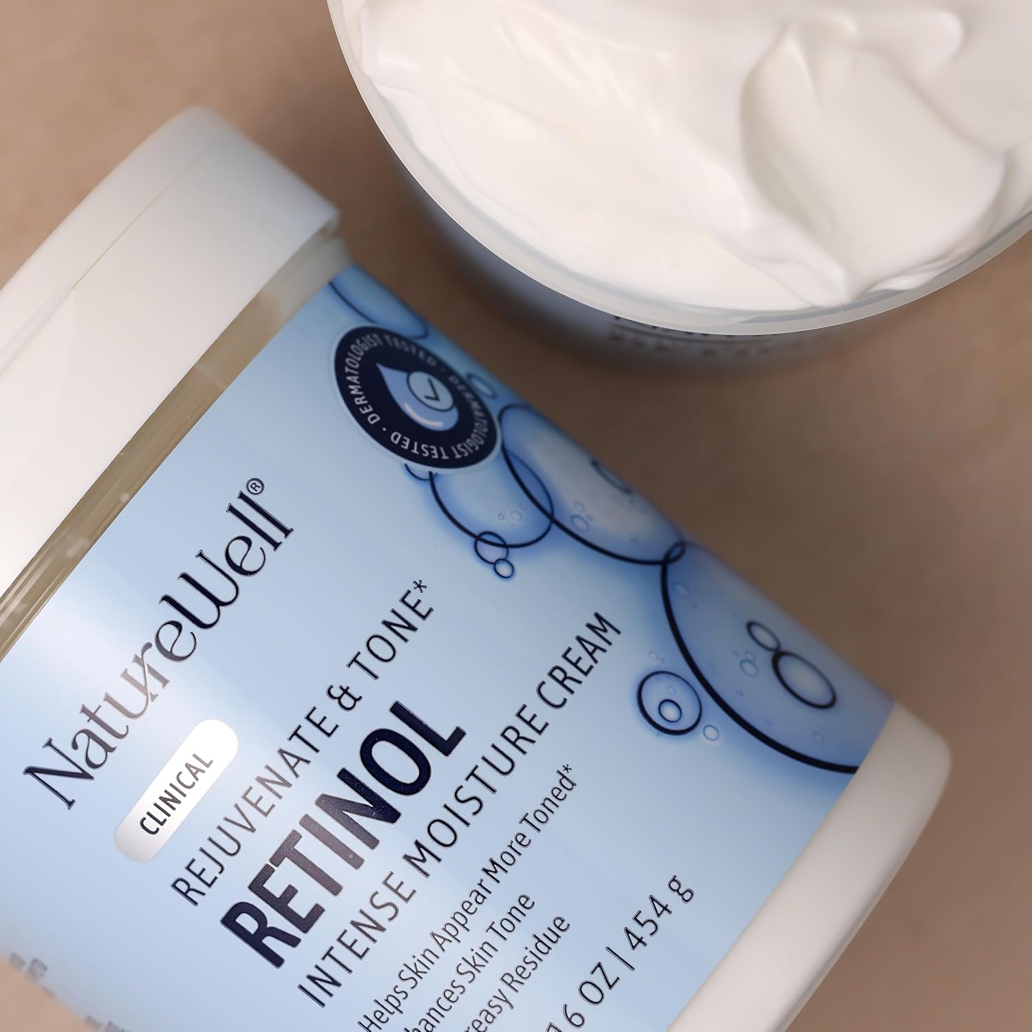 NATURE WELL Clinical Rejuvenate & Tone Retinol Intense Moisture Cream for Face, Body, & Hands, Anti-Aging, Targets Discoloration, Wrinkles, Sun Damage, Crepey, & Sagging Skin, 16 Oz - Image 9