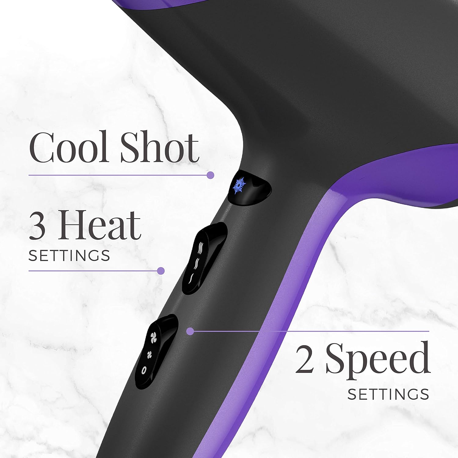 Remington Damage Protection Hair Dryer with Ceramic + Ionic + Tourmaline Technology,Purple, 3 Piece Set - Image 2
