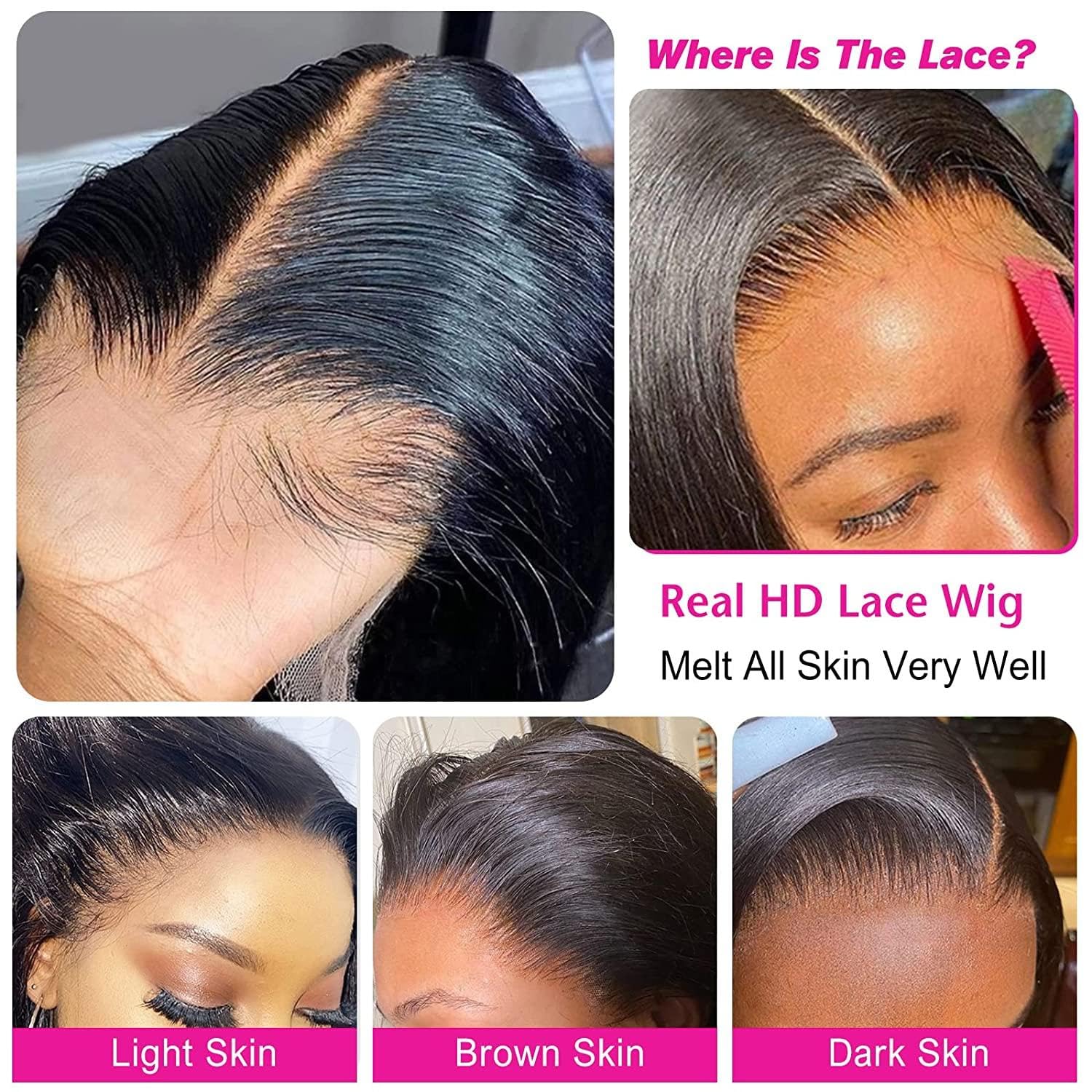 13x6 Bob Wig Deep Wave Lace Front Wigs Human Hair 13x6 Lace Frontal Wigs 180% Density Curly Bob Wig Human Hair Pre Plucked Deep Wave Wig for Black Women (Natural Black, 12Inch) - Image 4