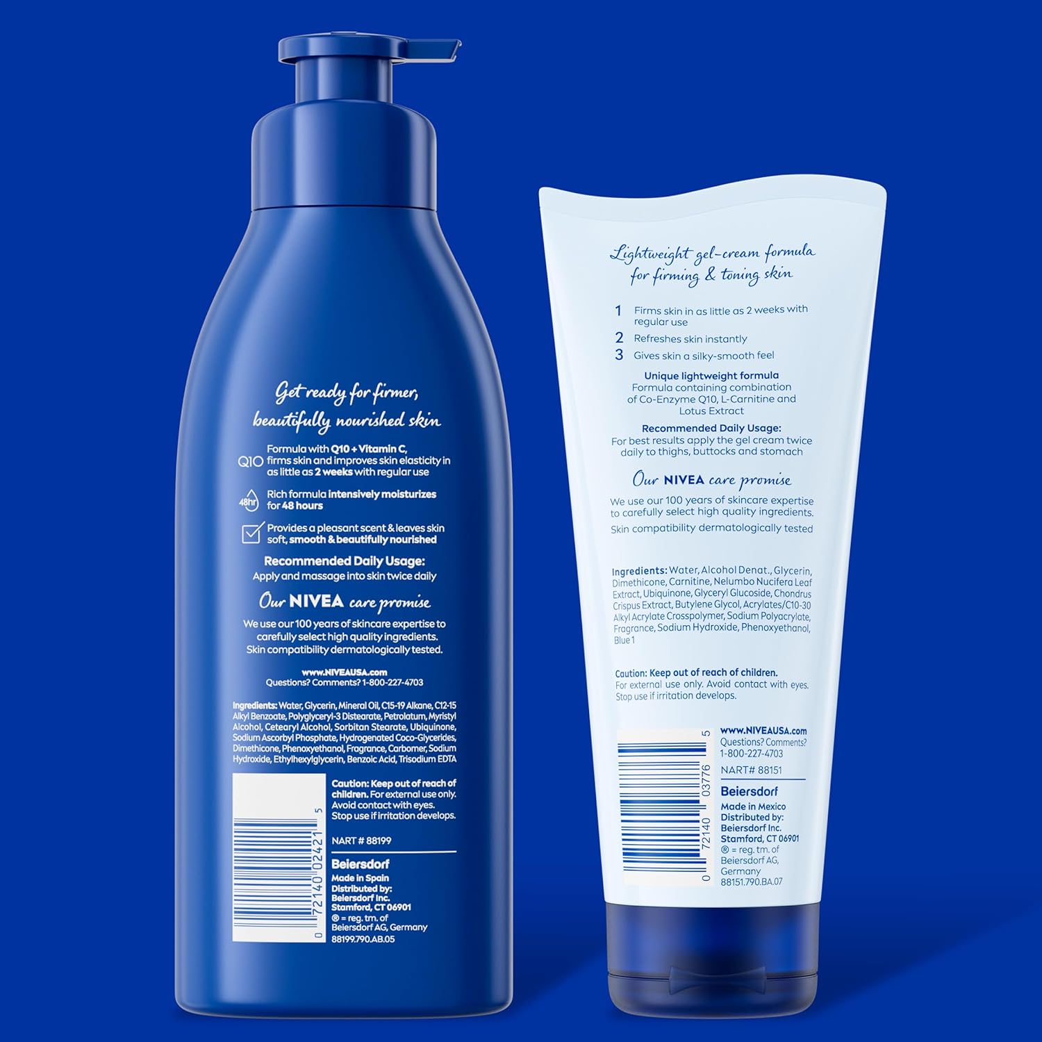 NIVEA Nourishing Hydration Skin Firming Body Lotion (16.9 Fl Oz) + Skin Firming & Toning Body Gel Cream with Hyaluronic Acid (6.7 Oz), Enriched with Q10 and Vitamin C - Image 10