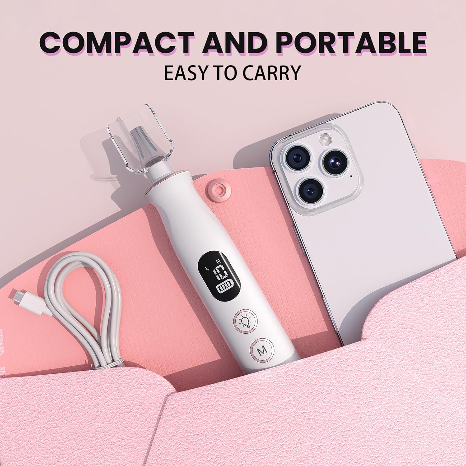 Electric Nail Drill, Cordless 2000 mAh Rechargeable Portable Nail File 12 in 1 Kit for Thick Toenails, 10 Speeds Nail Dril Machine Professional Manicure Pedicure for Hand Natural Nails Care (White) - Image 6