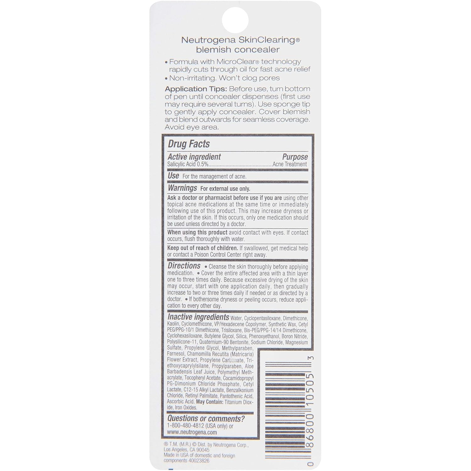 Neutrogena Skinclearing Blemish Concealer, Fair 05, .05 Oz. - Image 3