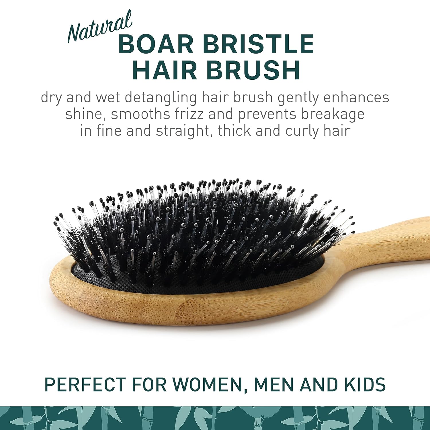 Natural Boar Bristle Hair Brush and Mini Brush Set, All Hair Types, Travel Size - Image 3