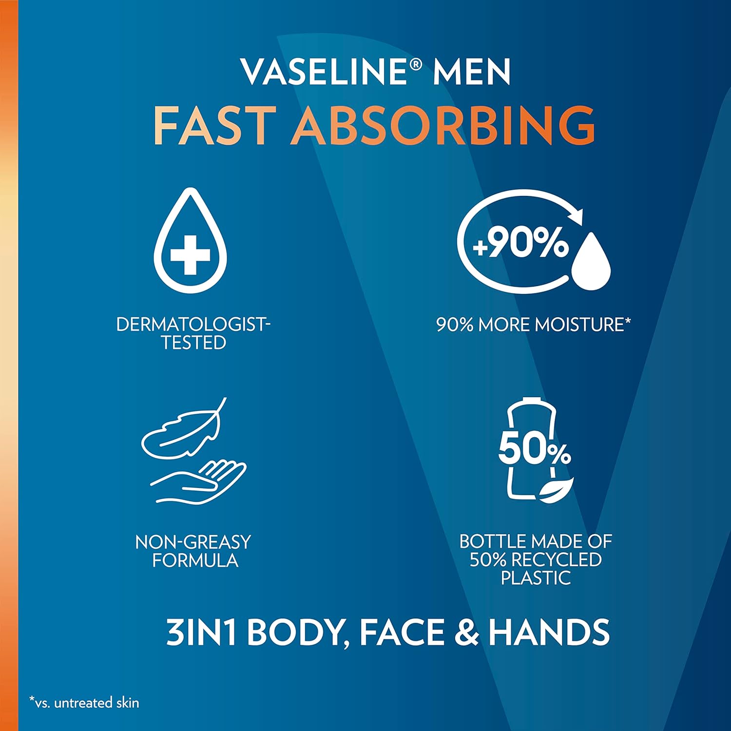 Vaseline Men's Healing Moisture Hand & Body Lotion For Dry or Cracked Skin Fast Absorbing Non-Greasy Lotion for Men 20.3 oz, Pack of 3 - Image 9