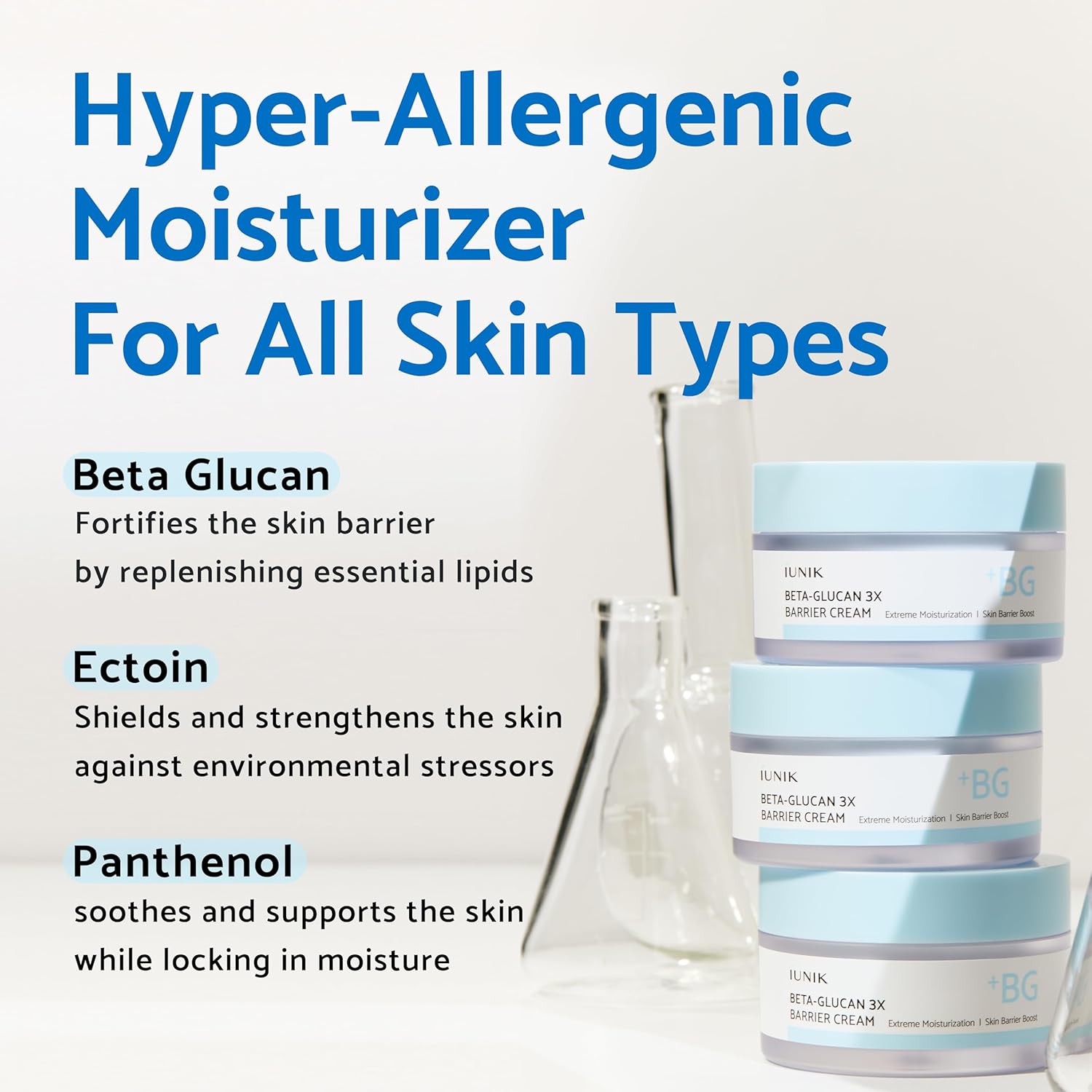 IUNIK Beta-Glucan Deep Moisture Barrier Cream for Sensitive Dry Skin 50ml - Image 3