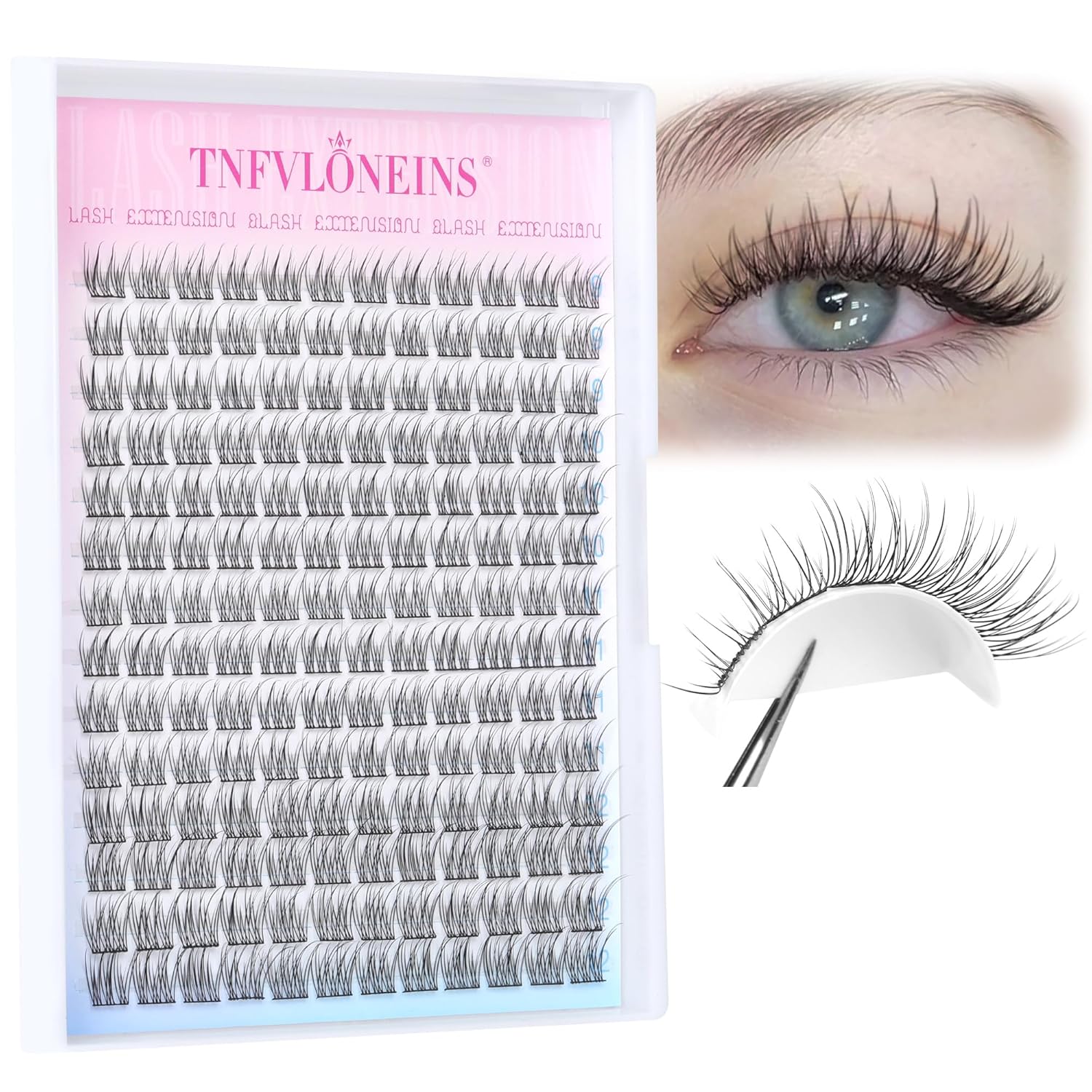 Natural Lash Clusters Wispy Eyelash Extension 168Pcs Cluster Lashes Extensions Natural Individual Lashes 9-12mm Eyelash Clusters DIY Korean False Eyelashes by TNFVLONEINS - Image 5