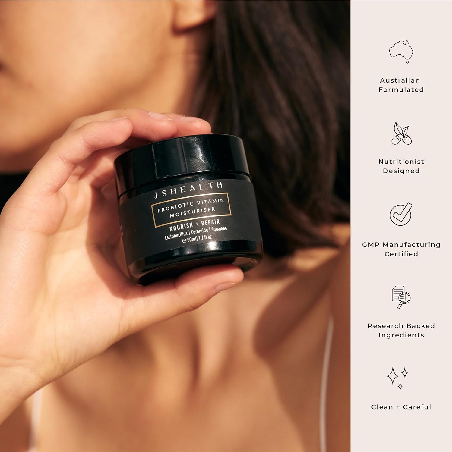 JSHealth Face Moisturizer For Women and Men - Ceramide Moisturizer Face Cream - Hydrating Face Lotion for Dry Skin with Probiotics - Image 4
