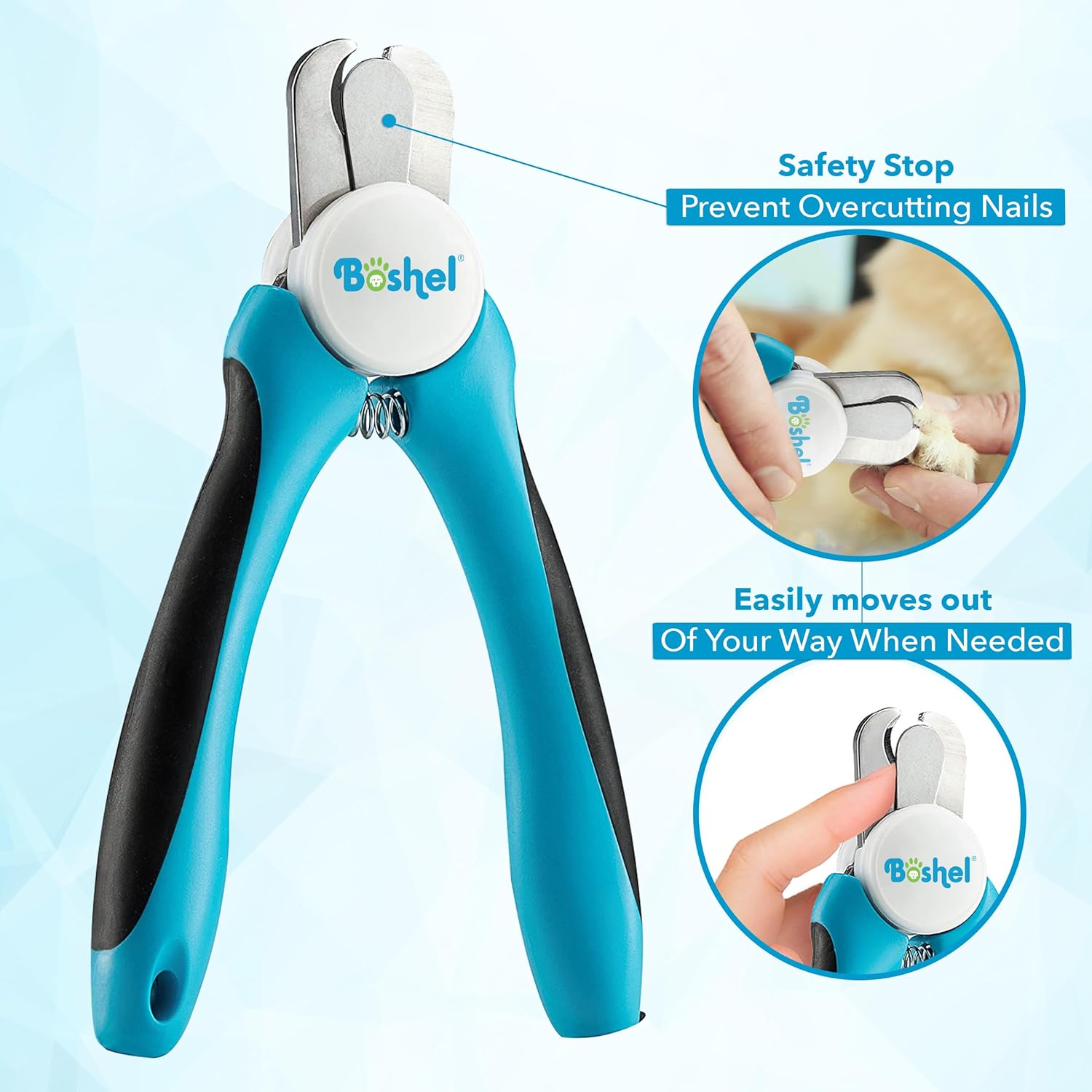 Dog Nail Clippers and Trimmer by Boshel - with Safety Guard to Avoid Over-Cutting Nails & Free Nail File - Razor Sharp Blades - Sturdy Non Slip Handles - for Safe, Professional at Home Grooming - Image 6