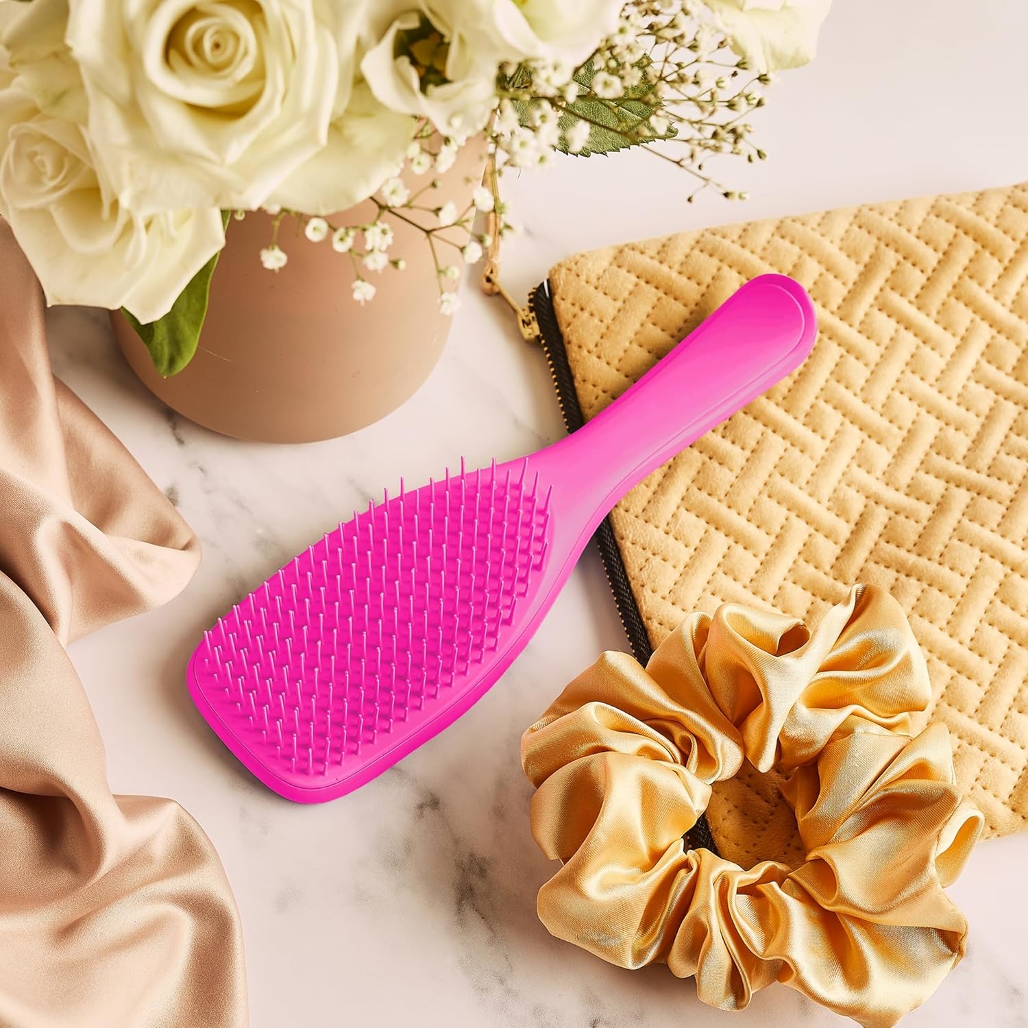 Tangle Teezer Fine & Fragile Ultimate Detangler Brush, Dry & Wet Hair Brush to Detangle & Reduce Breakage, Runway Pink - Image 5