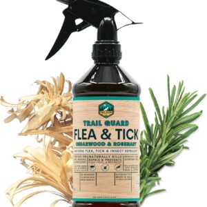 Trail Guard Natural Extra Strength Insect, Flea and Tick Spray for Dogs, Cats, People & Home (16oz, Cedarwood & Rosemary)