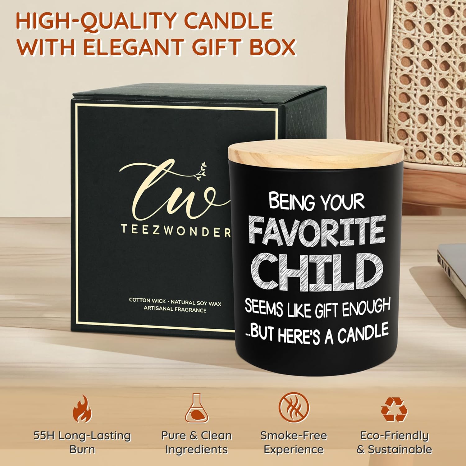 TEEZWONDER Father's Day Gifts for Dad from Daughter Son - Scented Candle Vanilla Lavender 10 oz - Fathers Day Birthday Gifts for Dad Mom, Funny Grandma Grandpa Gift Ideas - Image 3