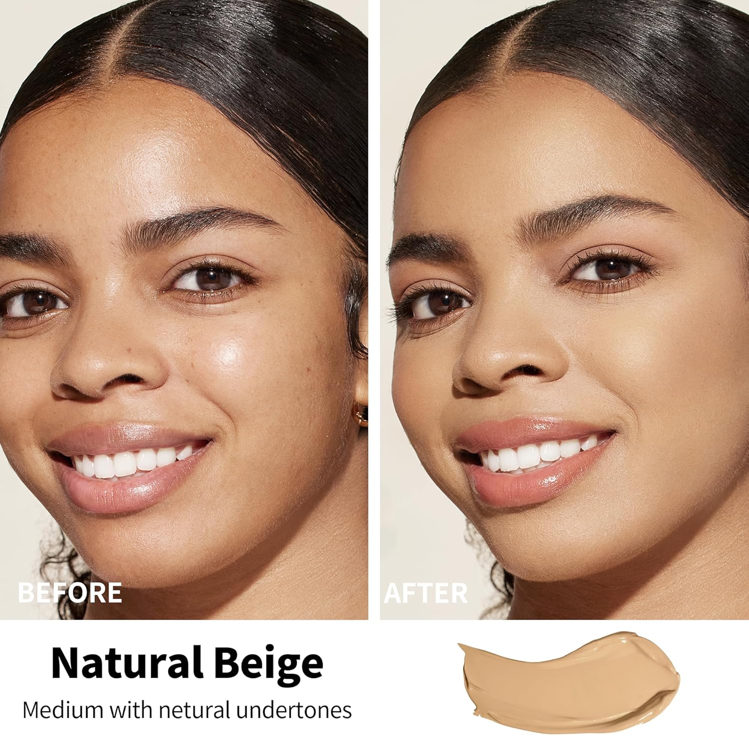 FV Waterproof Liquid Foundation with Matte Finish, Lightweight, Oil-Free, Natural Look Makeup for Combination & Oily Skin, Light to Medium Coverage,Natural Beige, 1 fl. oz. - Image 3