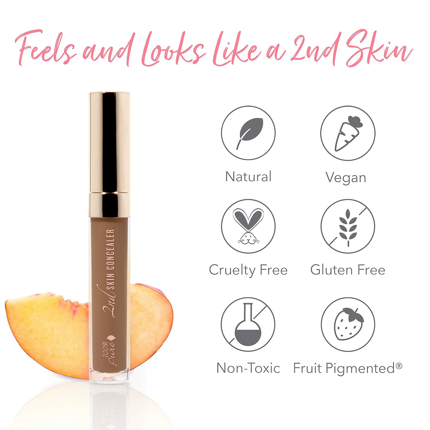 100% PURE 2nd Skin Concealer (Fruit Pigmented), Shade 7, Full Coverage, Lightweight, Liquid Concealer for Face, Under Eyes, Vegan Makeup (For Deep Skin w/Cool-Neutral Undertones) - 0.17 Fl Oz - Image 6